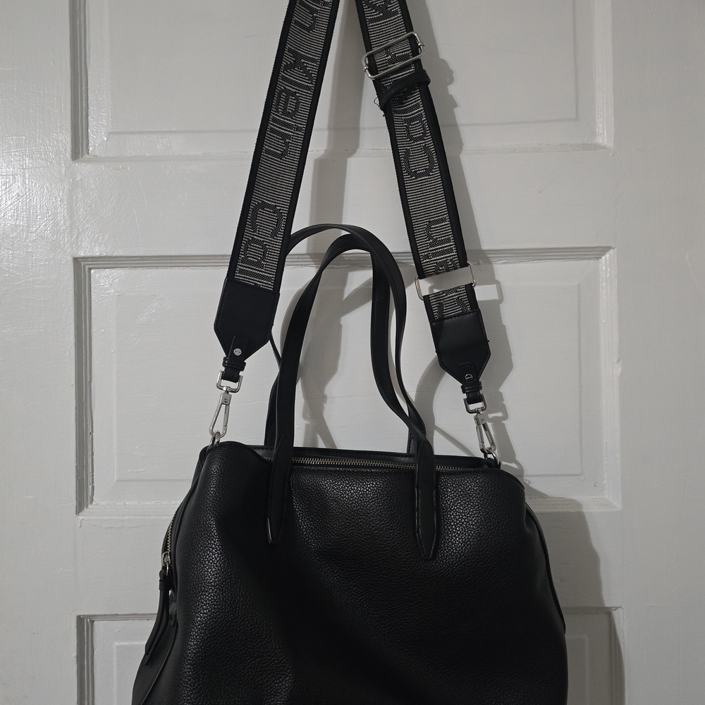 Calvin Klein Black Satchel with Logo Strap